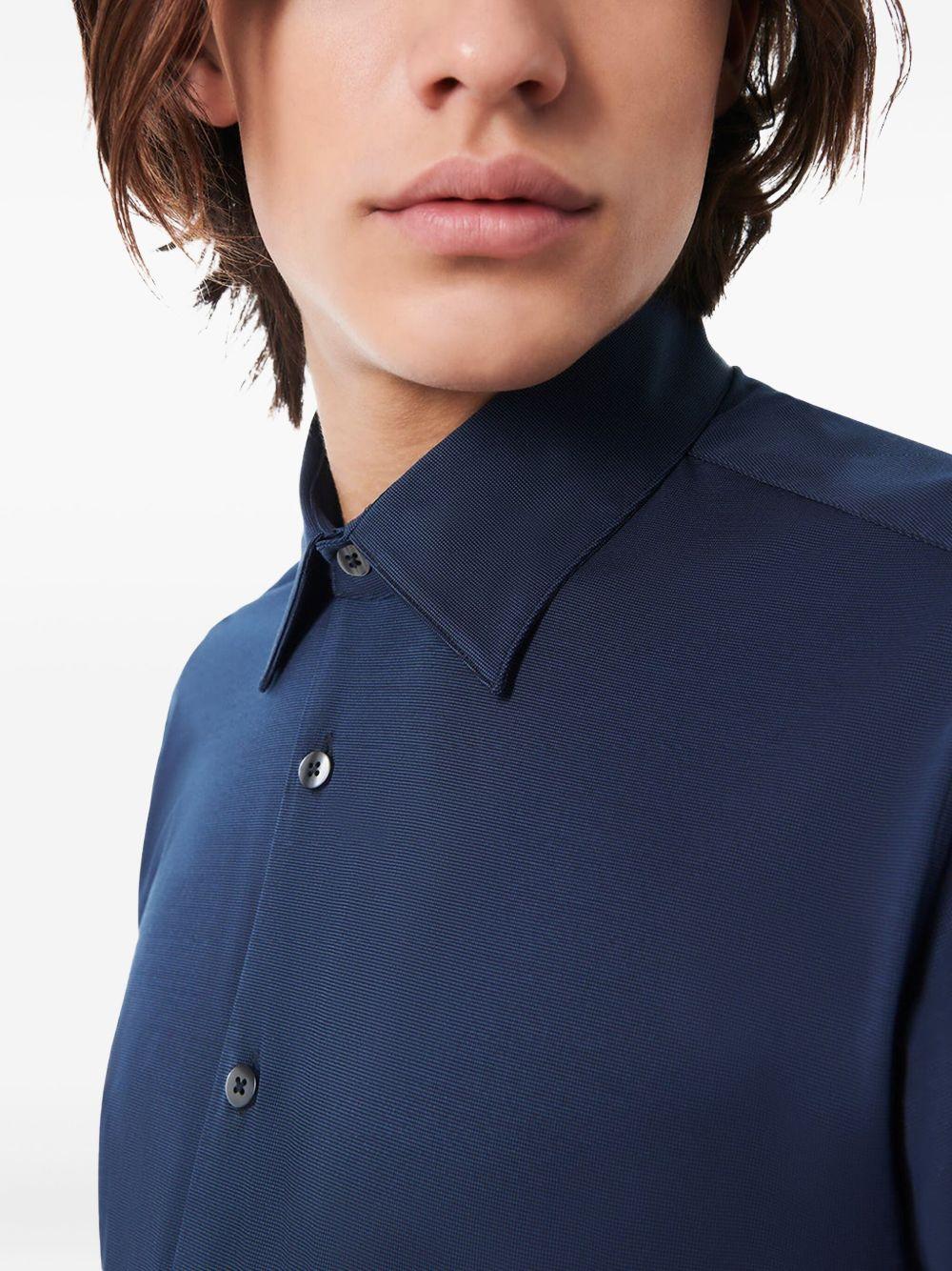 Camicia Oxford Jacquard blu deep