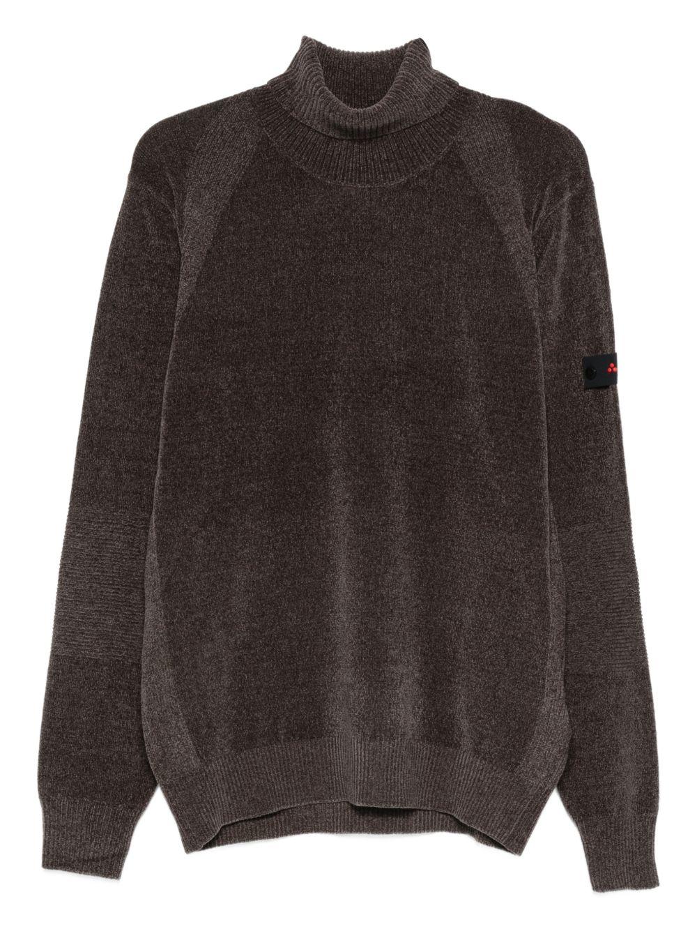 Maglione grigio con scollo arrotolato e logo Peuterey PEU525999011970 372 PEUTEREY 