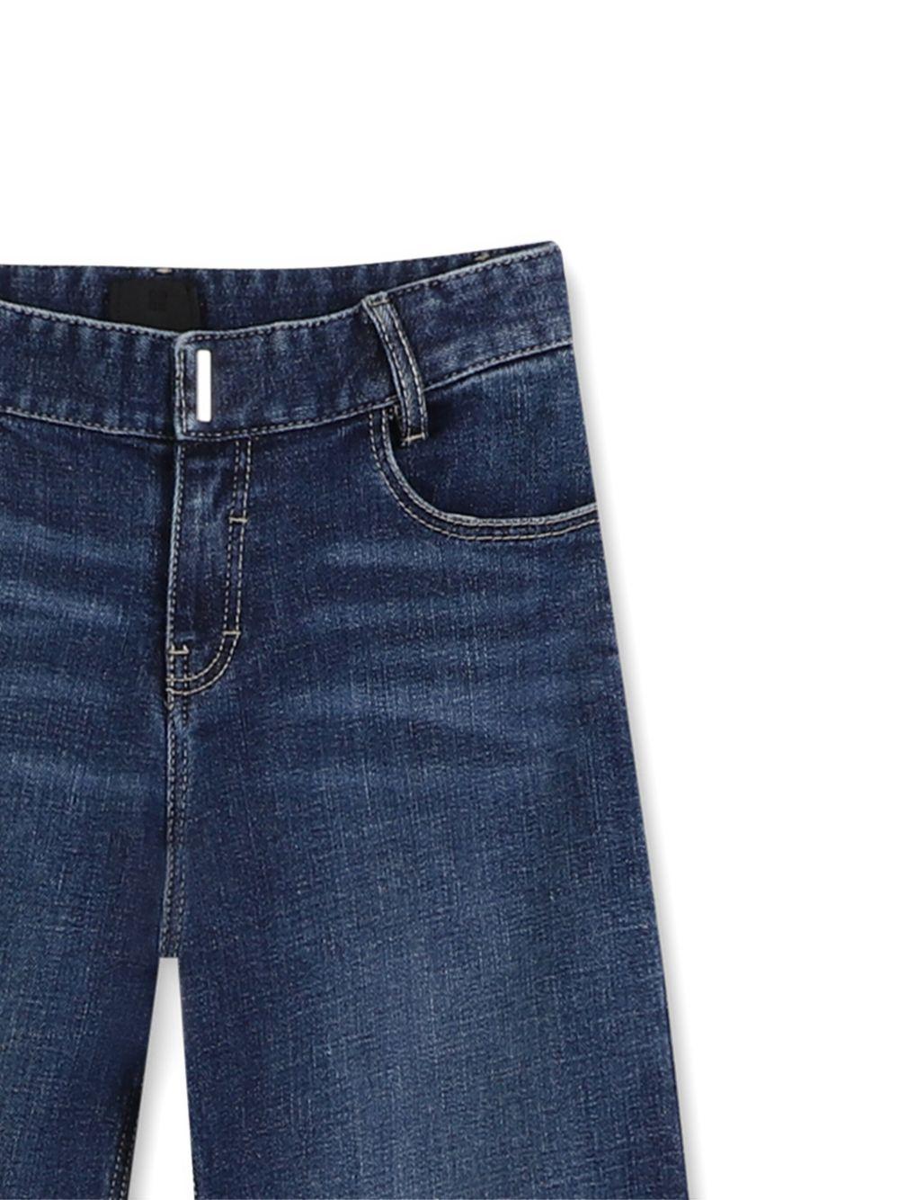 Jeans a Gamba Ampia con Dettagli Ricamati H30926 Z10 GIVENCHY KIDS 