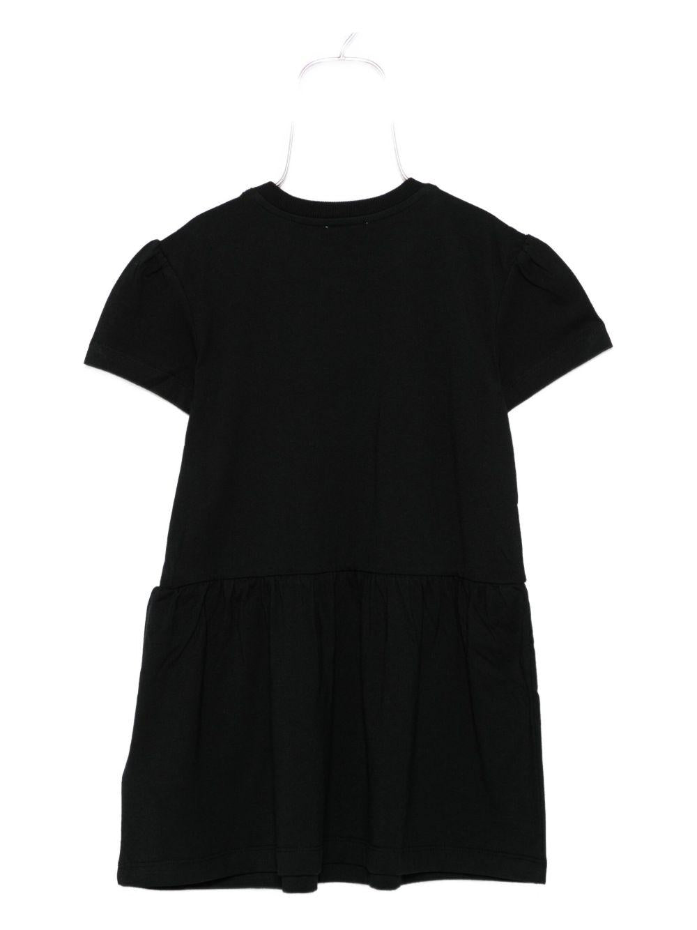 Abito Nero Corto con Stampa Orsetto HDV0H9LAA10 60100 MOSCHINO KIDS 