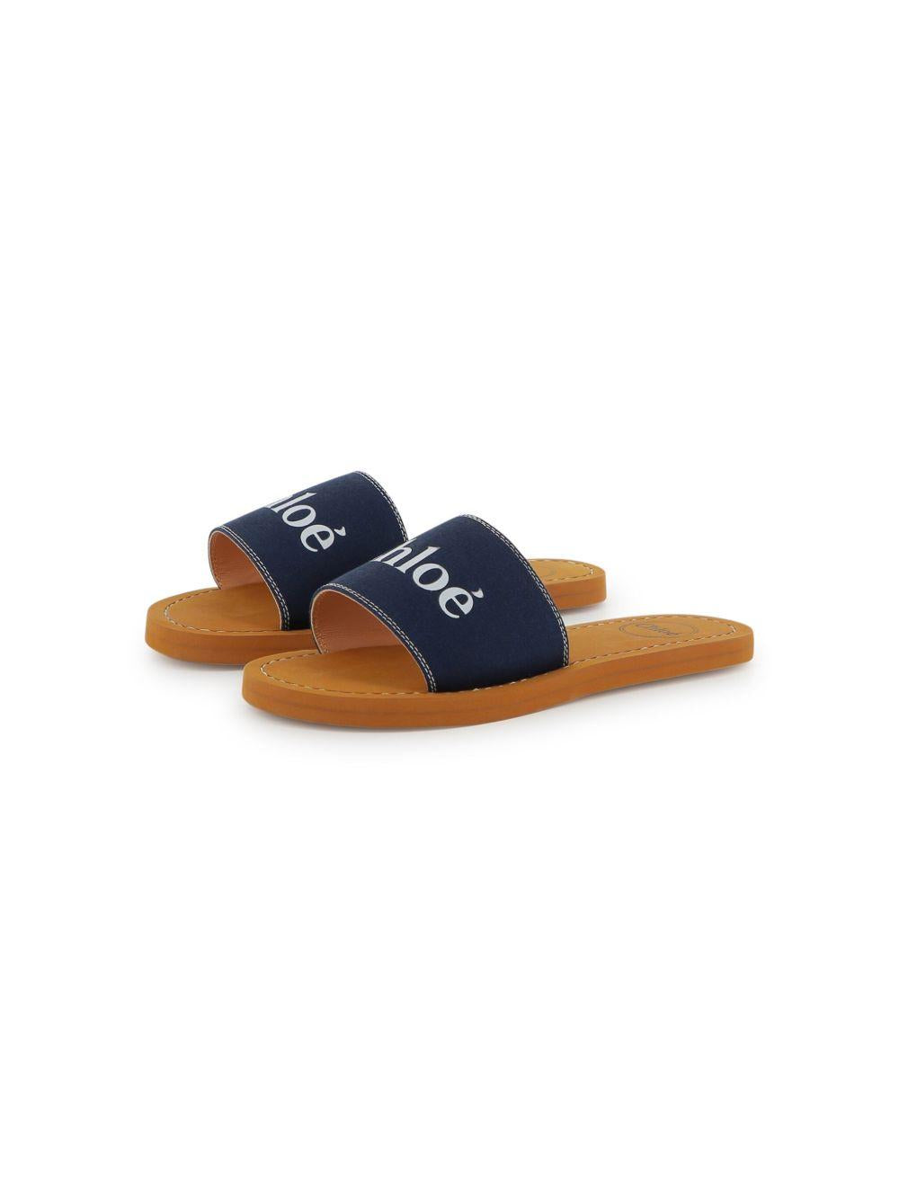 Sandalo fascia logata blu