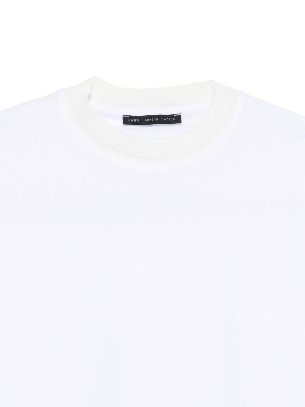 T-shirt bianca a maniche corte con collo rotondo L1TFW25266568 A001 LOW BRAND 