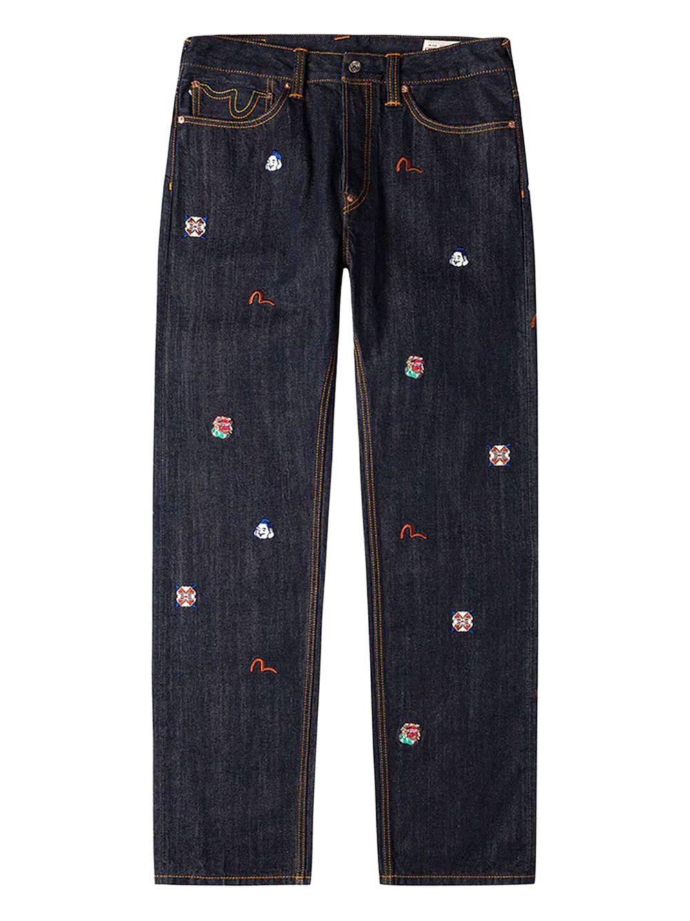 Jeans con Ricamo e Cinque Tasche 2EAHTM5JE1060 INDIGO EVISU 