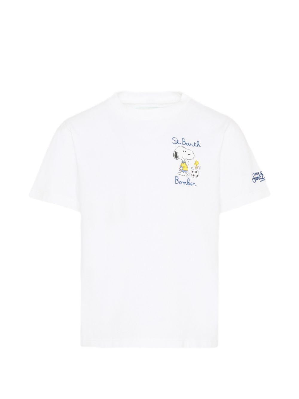 T-shirt in cotone con stampa Snoopy PRL0001 02650L MC2 SAINT BARTH KIDS 