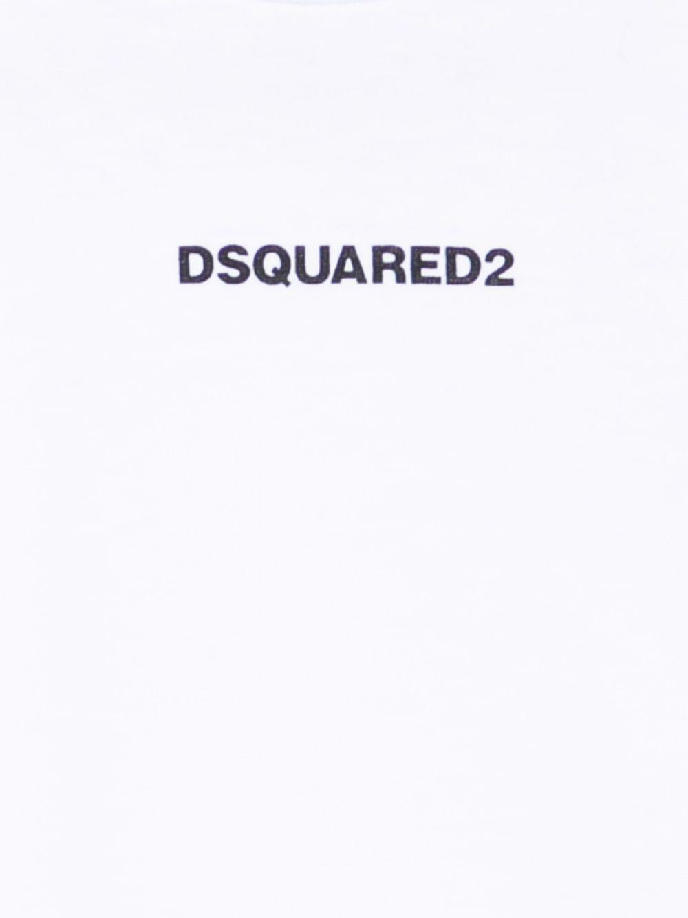 T-shirt a Maniche Lunghe con Logo DQ3108D004G DQ100 DSQUARED KIDS 