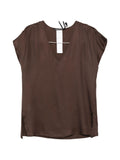 Blusa in viscosa con spacchi laterali