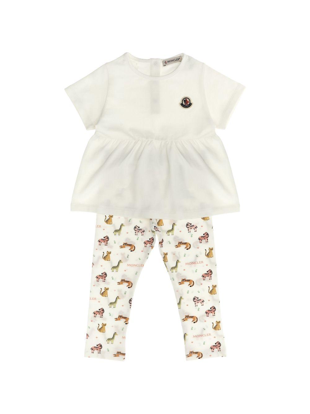 Completo con logo e stampa animali L19518M0000789BB5 F00 MONCLER KIDS 