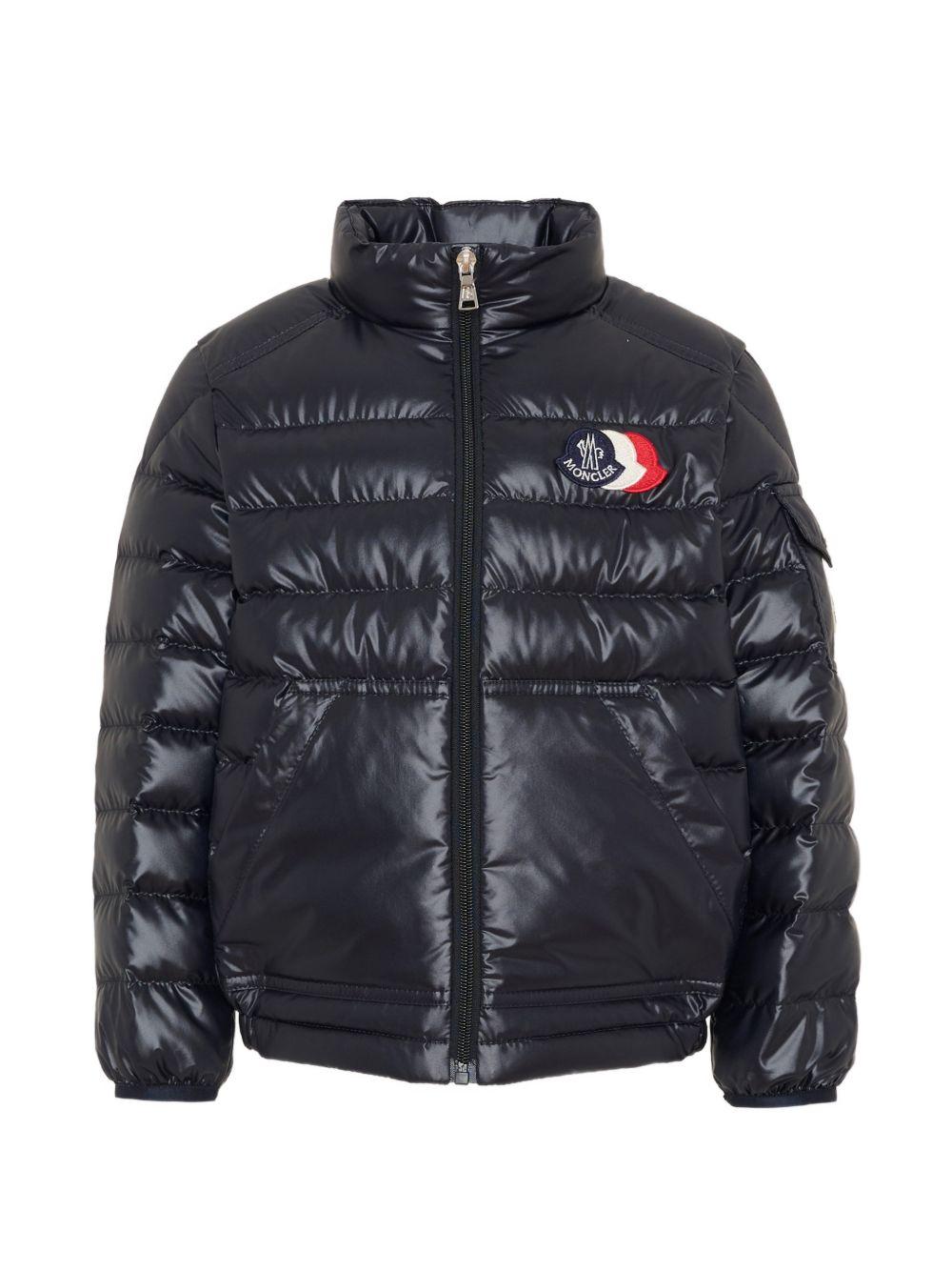 Piumino con zip e patch logo L19541A00006597YX 778 MONCLER KIDS 