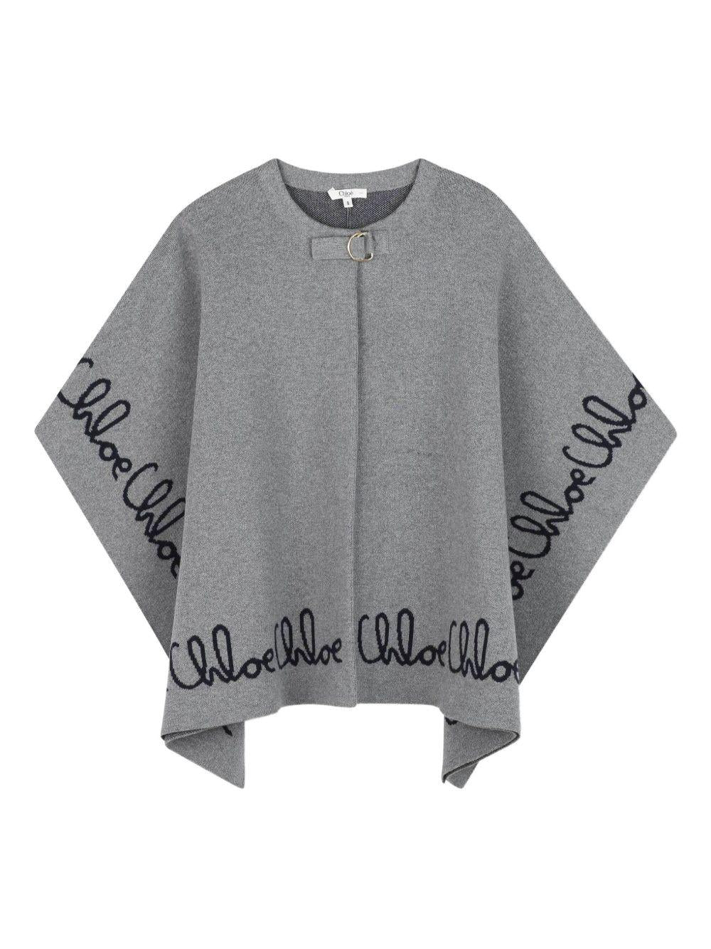 Poncho con Logo Ricamato e Cinturino Frontale C20667 A46 CHLOE KIDS 