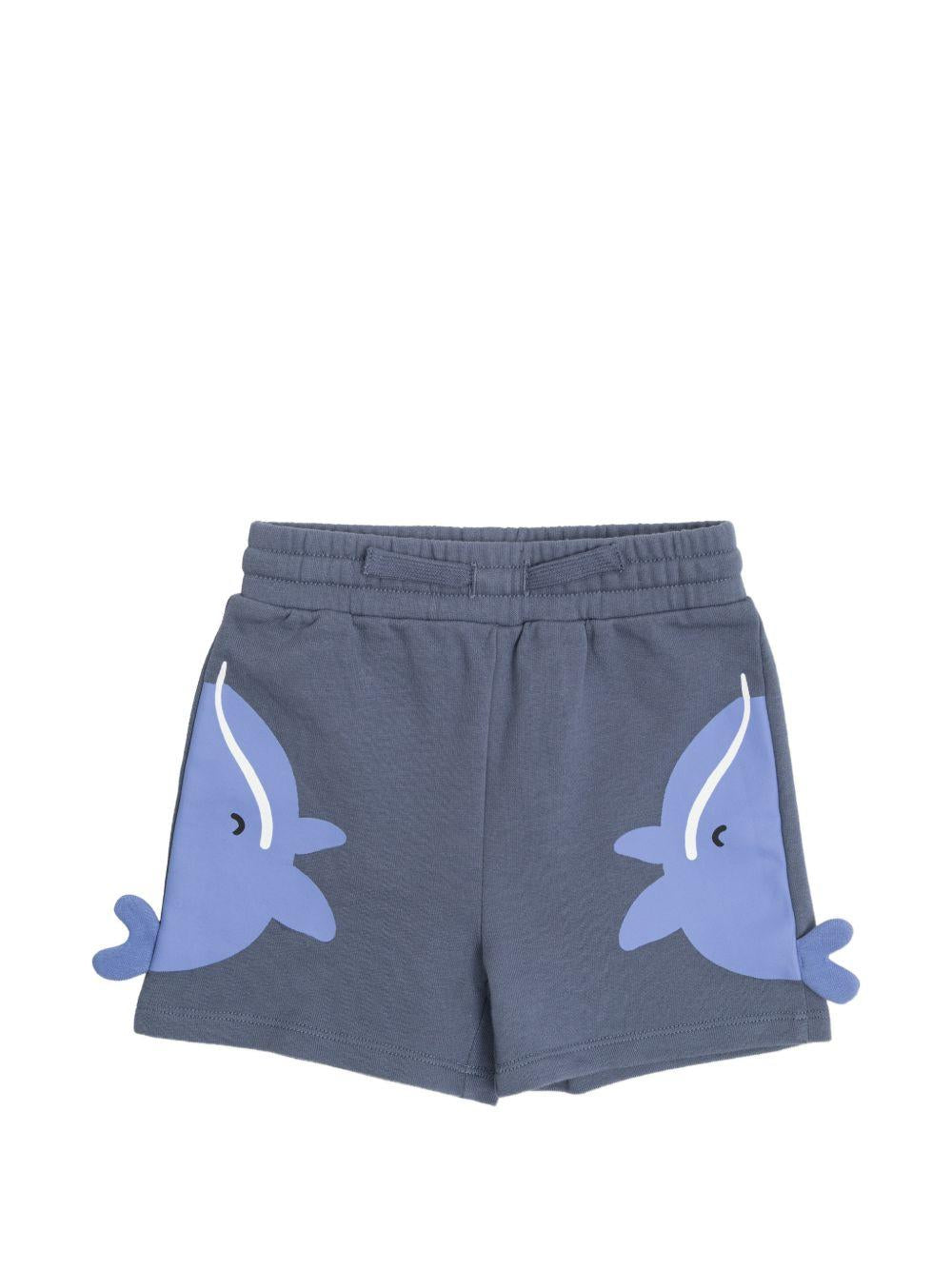 Shorts in felpa con stampa squali TY6589Z3409 61B STELLA MCCARTNEY KIDS 