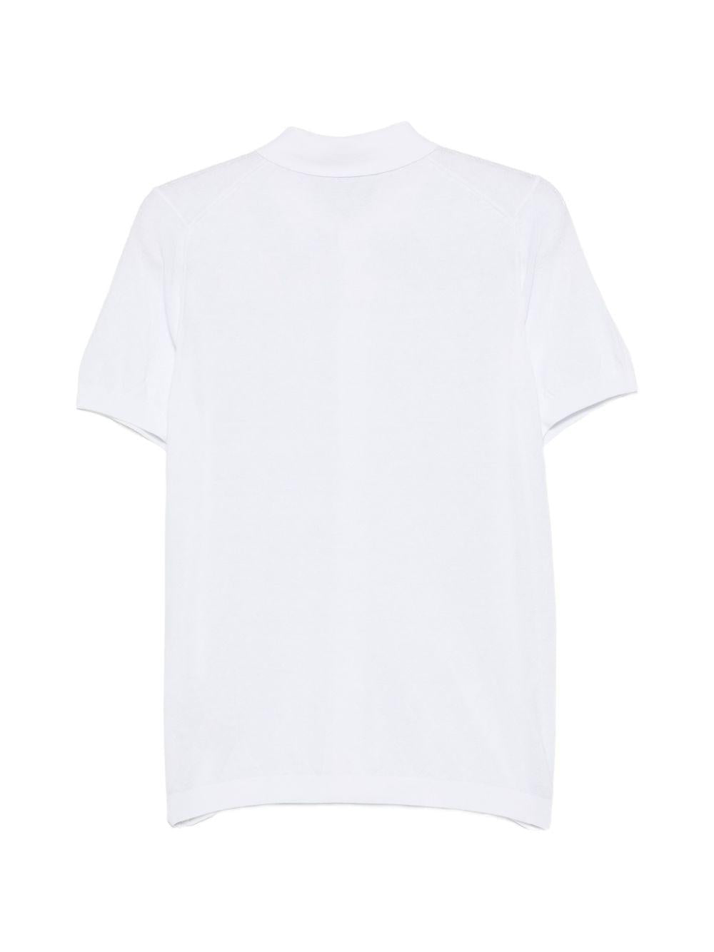 Polo in cotone a rombi con maniche corte DK17019 BIANCO DIKTAT 