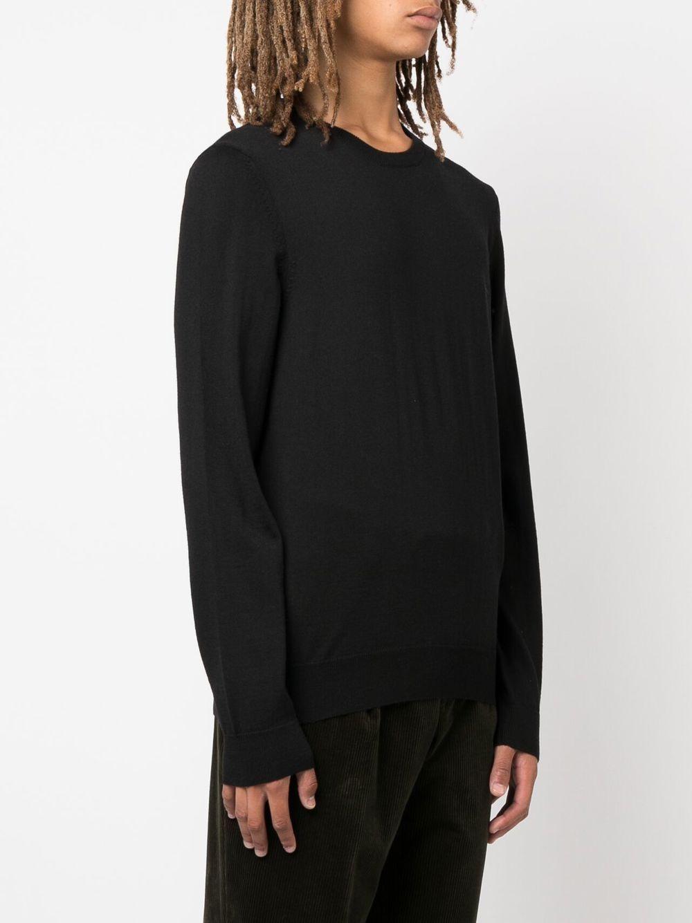 Maglione lana nera collo a giro 50476364 001 BOSS 