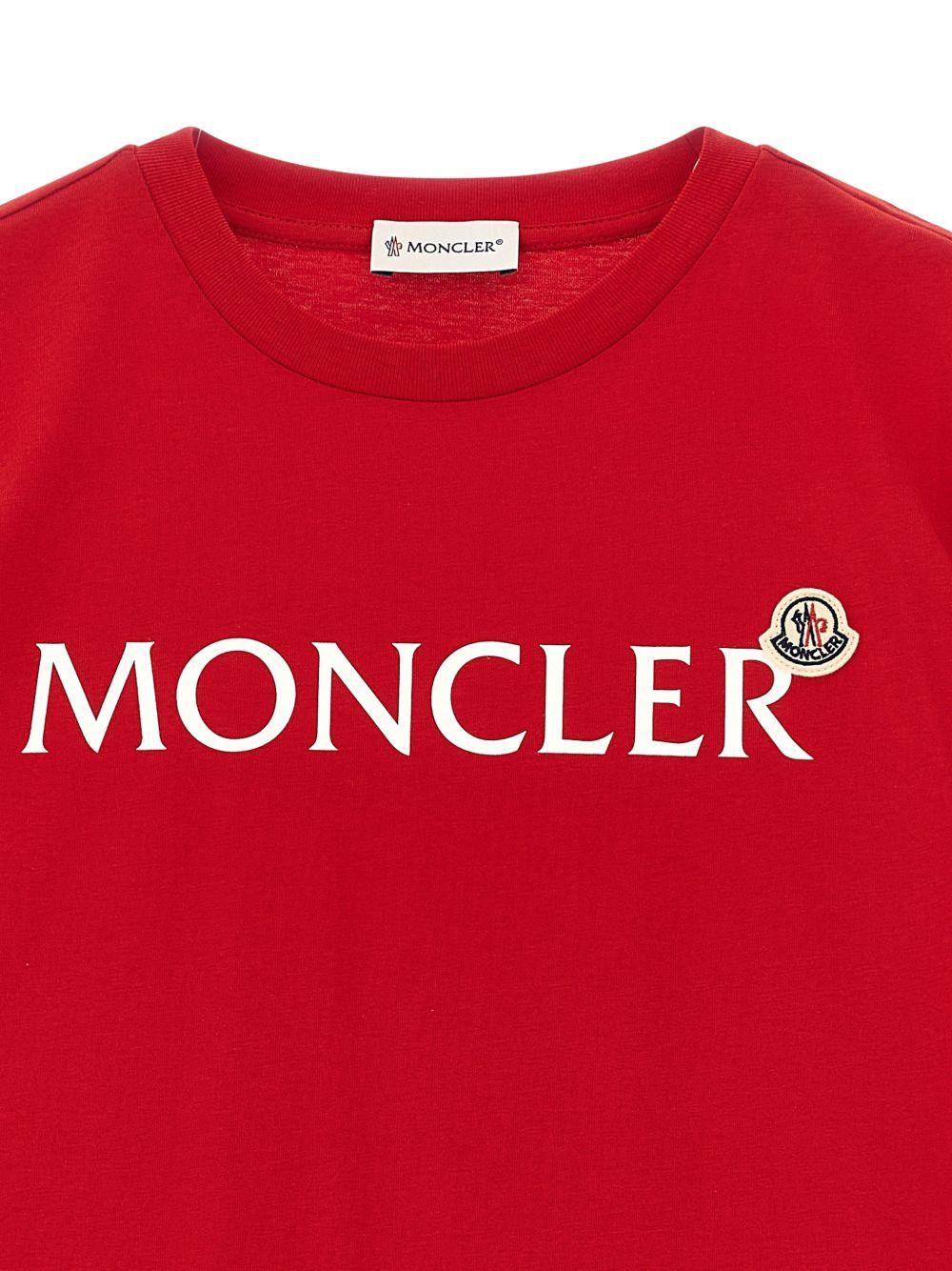 T-shirt in cotone organico a maniche corte L19548C0001089AFV 455 MONCLER KIDS 