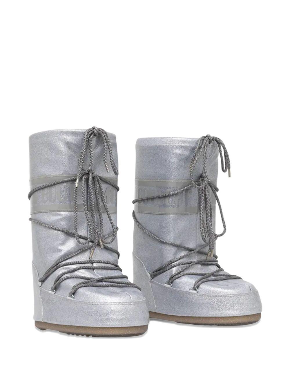 Stivali argento glitter allacciati 80D1402850 H001 MOON BOOT 