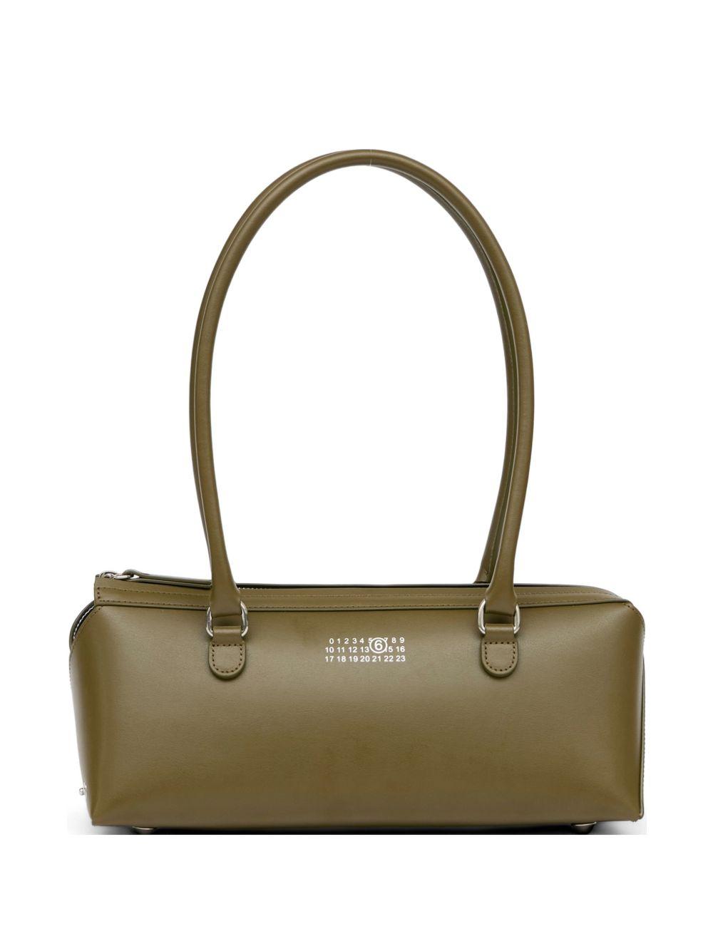 Borsa a spalla in pelle arancione con chiusura zip SB6ZH0039P9061 T7429 MM6 MAISON MARGIELA 