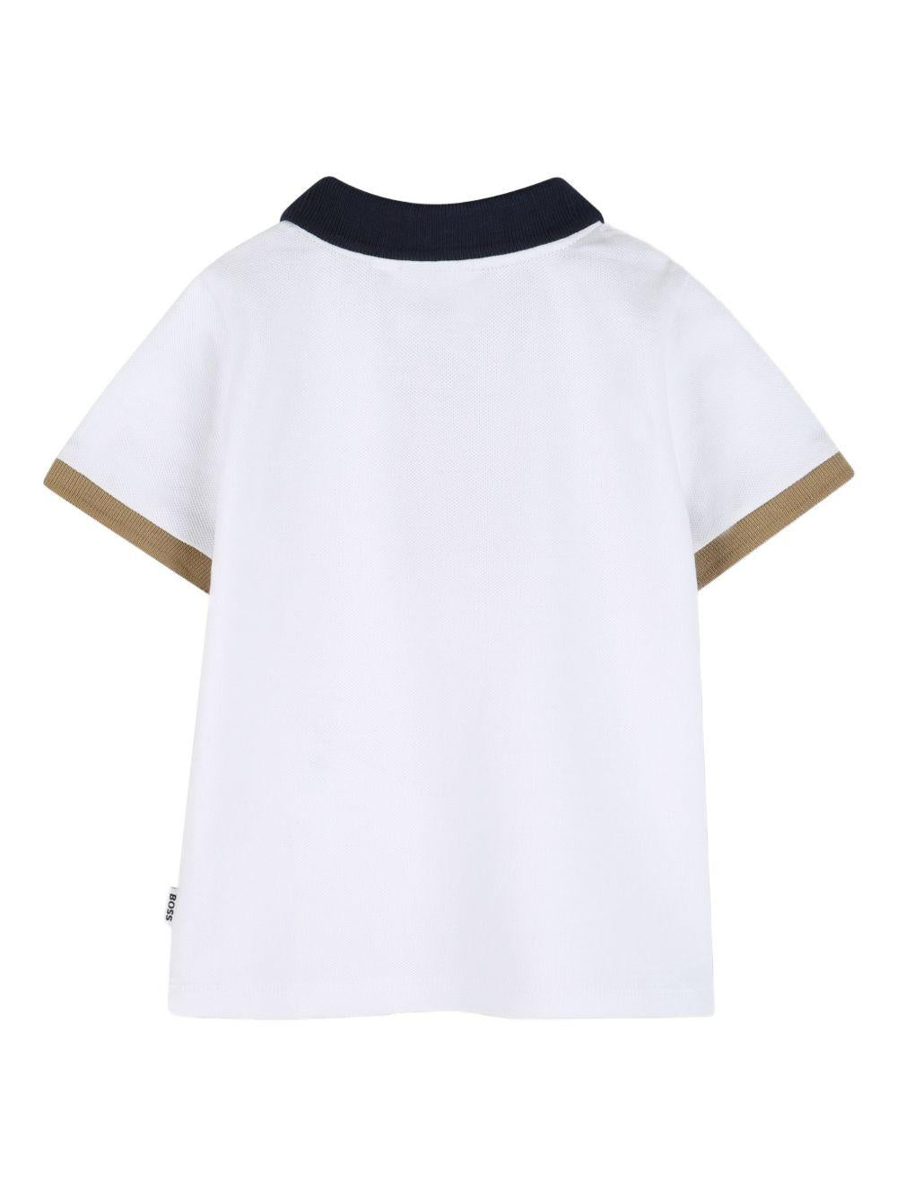 Polo in cotone con colletto a contrasto J52878 10P BOSS KIDSWEAR 