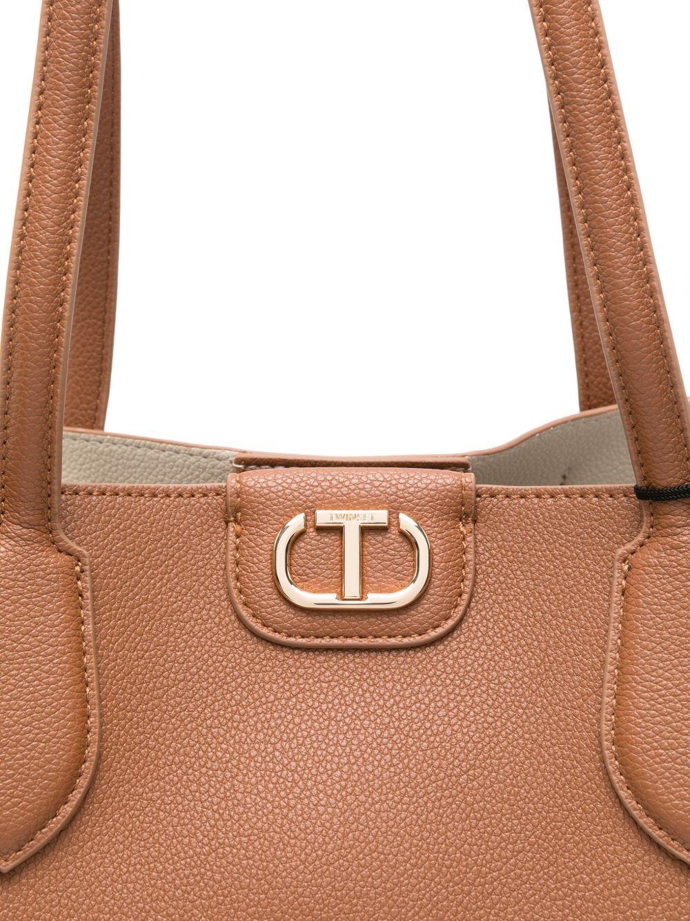Borsa Tote Marrone con Logo Ovale 252TB7150 12683 TWINSET 