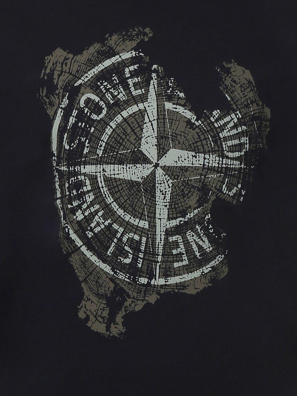 T-shirt nera big logo Compass