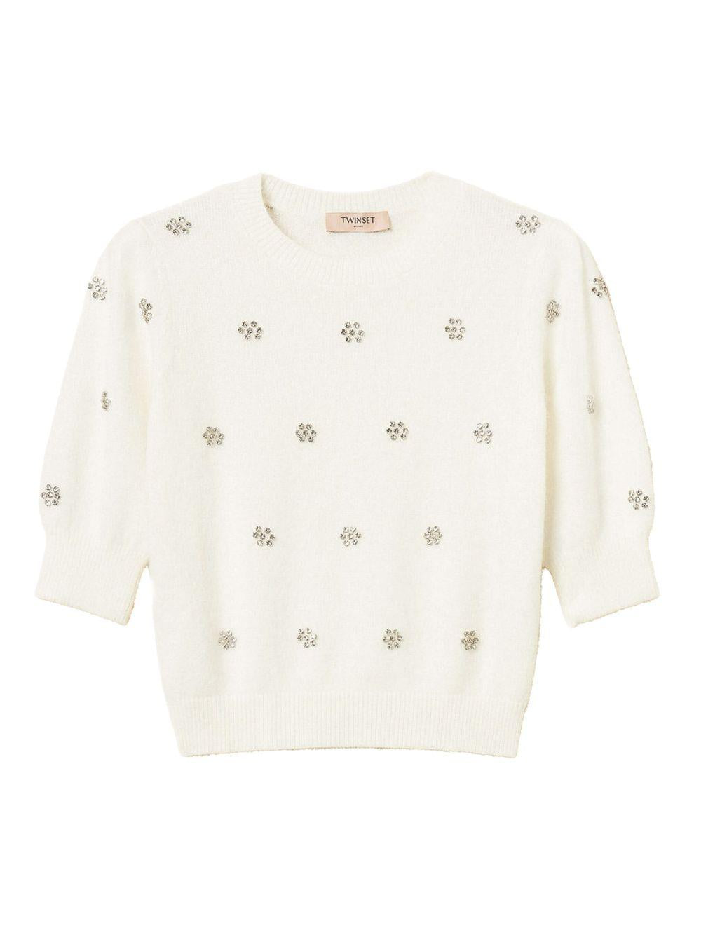 Maglione con Cristalli e Maniche a Palloncino 252TT3181 00282 TWINSET 