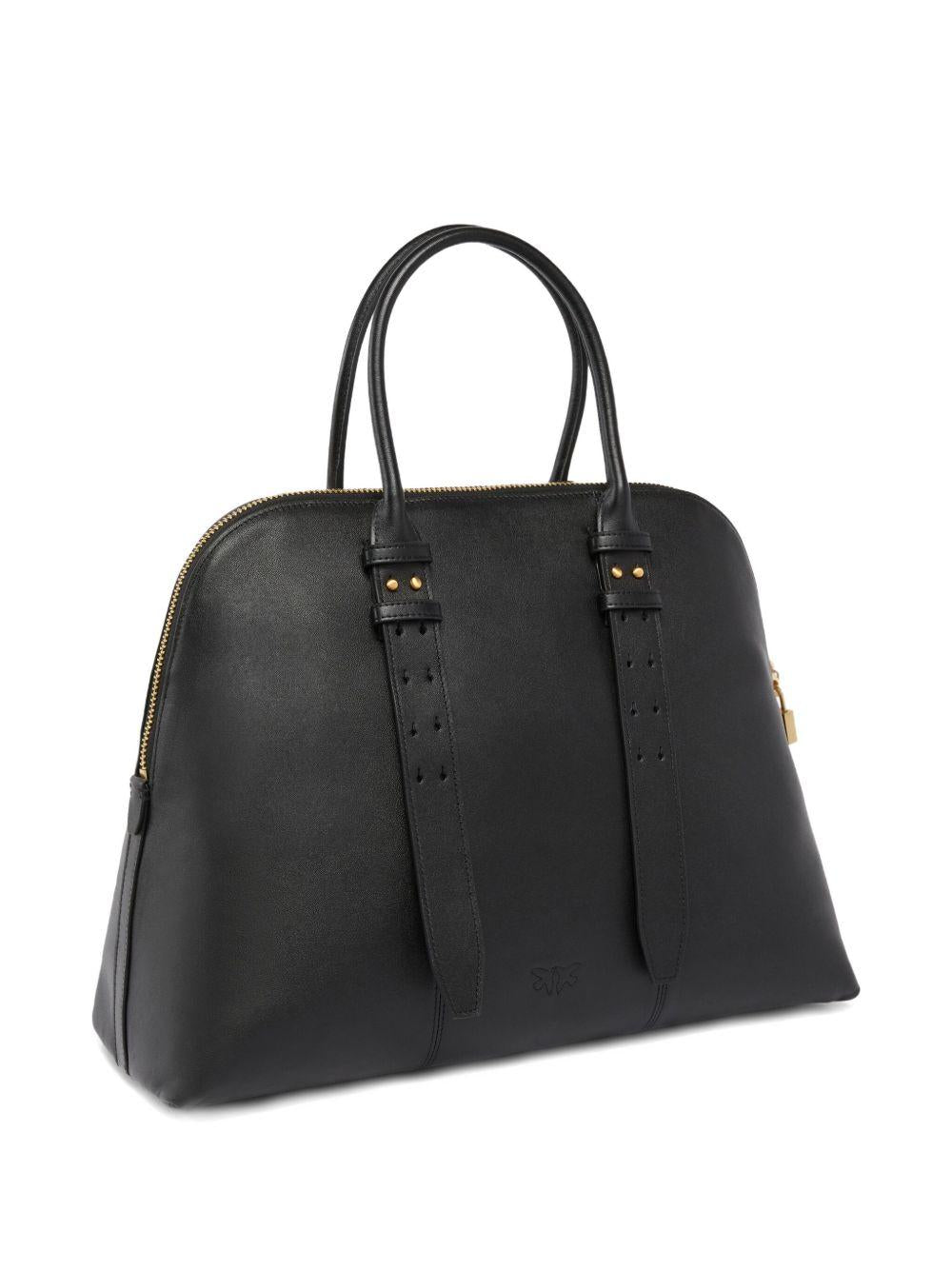 Borsa tote in pelle con chiusura a lucchetto 105172A0QO Z99V PINKO 