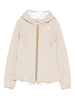 Giacca Lily beige/bianco con zip e cappuccio