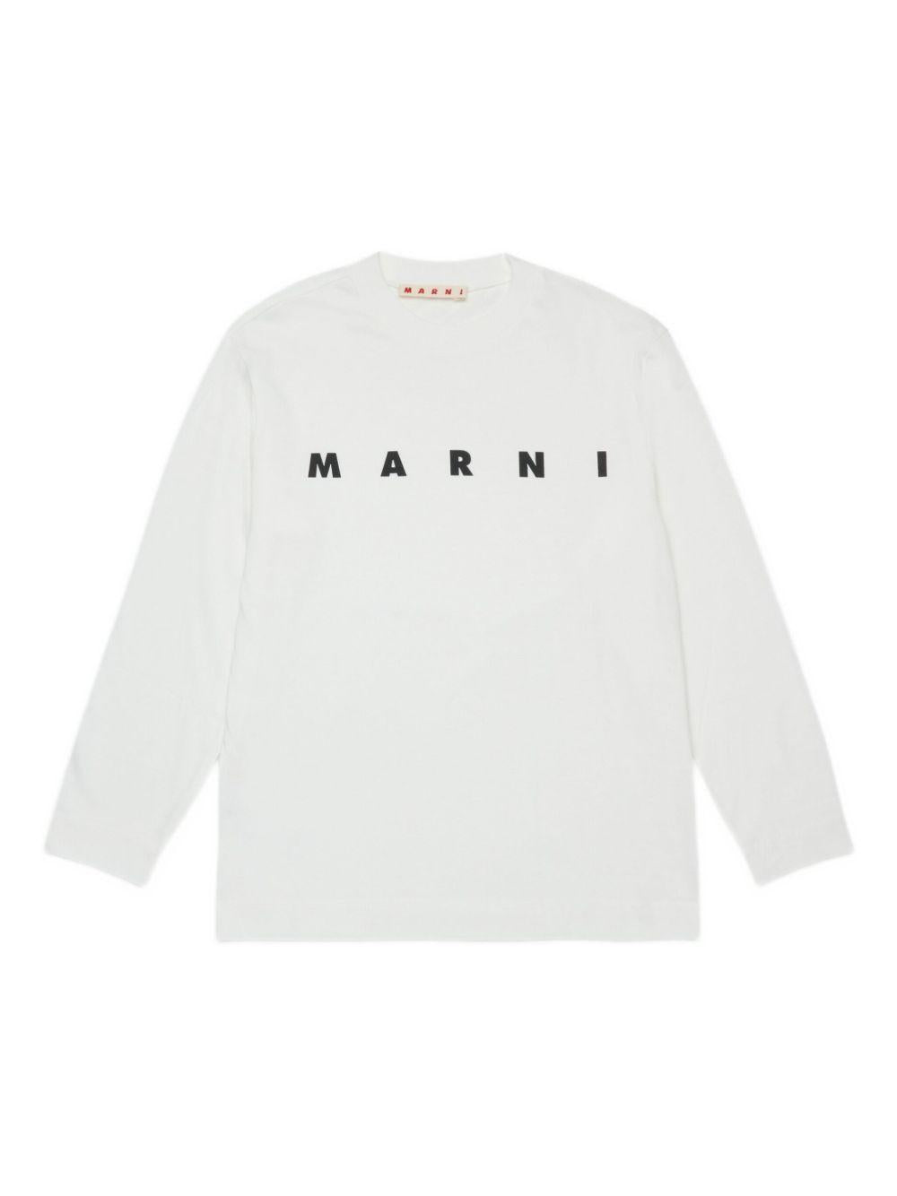T-shirt a maniche lunghe con logo M01603M00RF 0M114 MARNI KIDS 