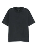 T-shirt Nera in Cotone con Logo Stampato