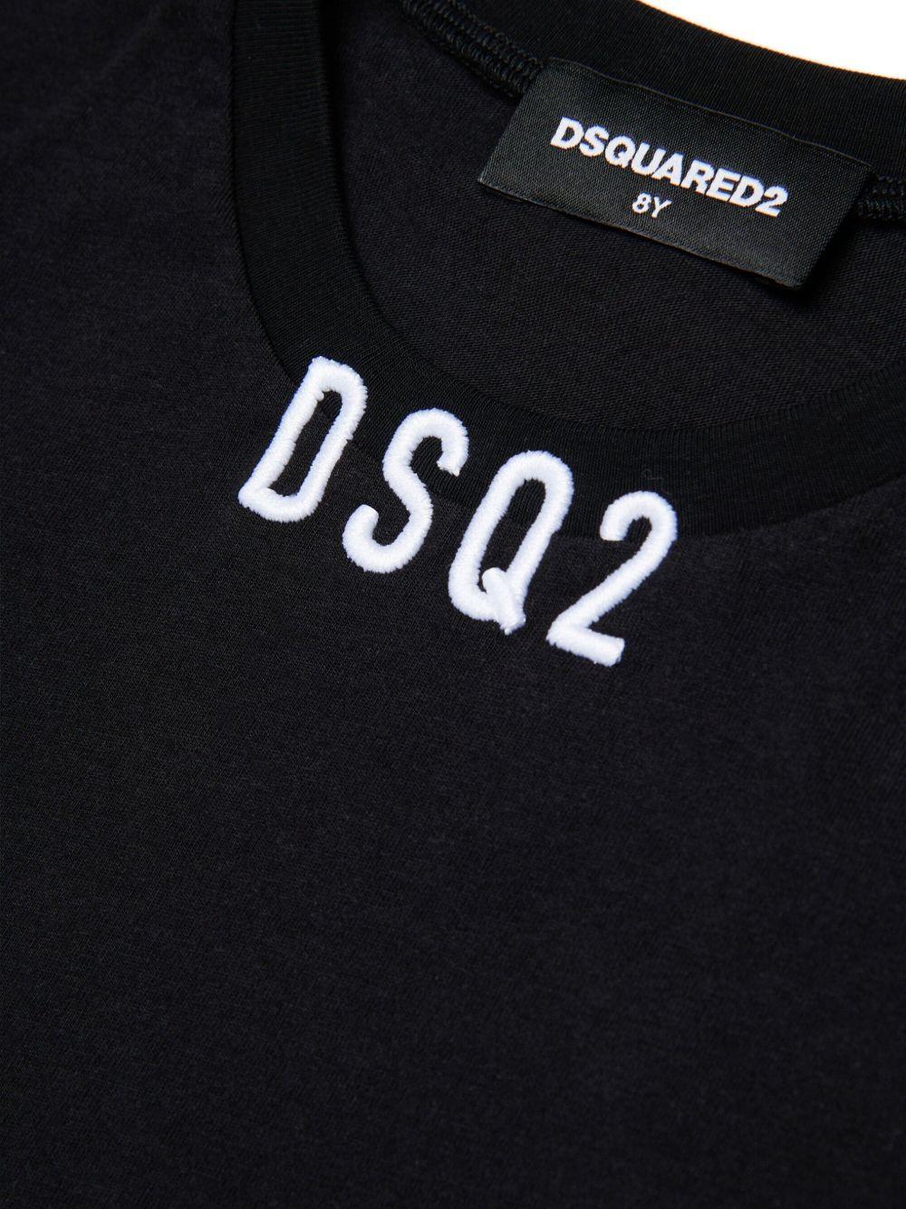 T-shirt Nera con Logo DQ2997D008N DQ900 DSQUARED KIDS 