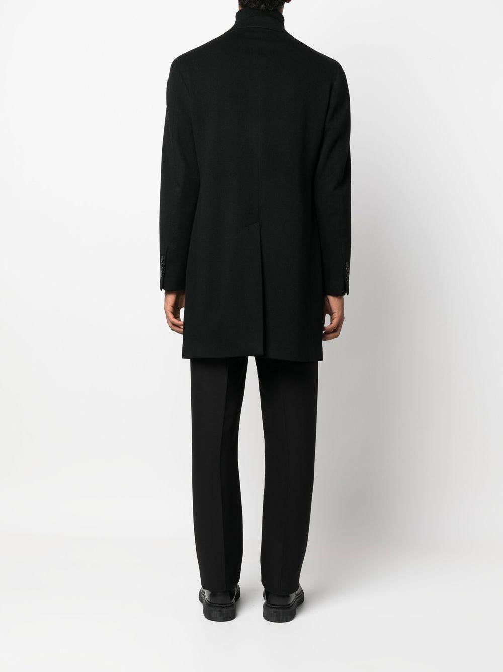 Cappotto monopetto nero lana