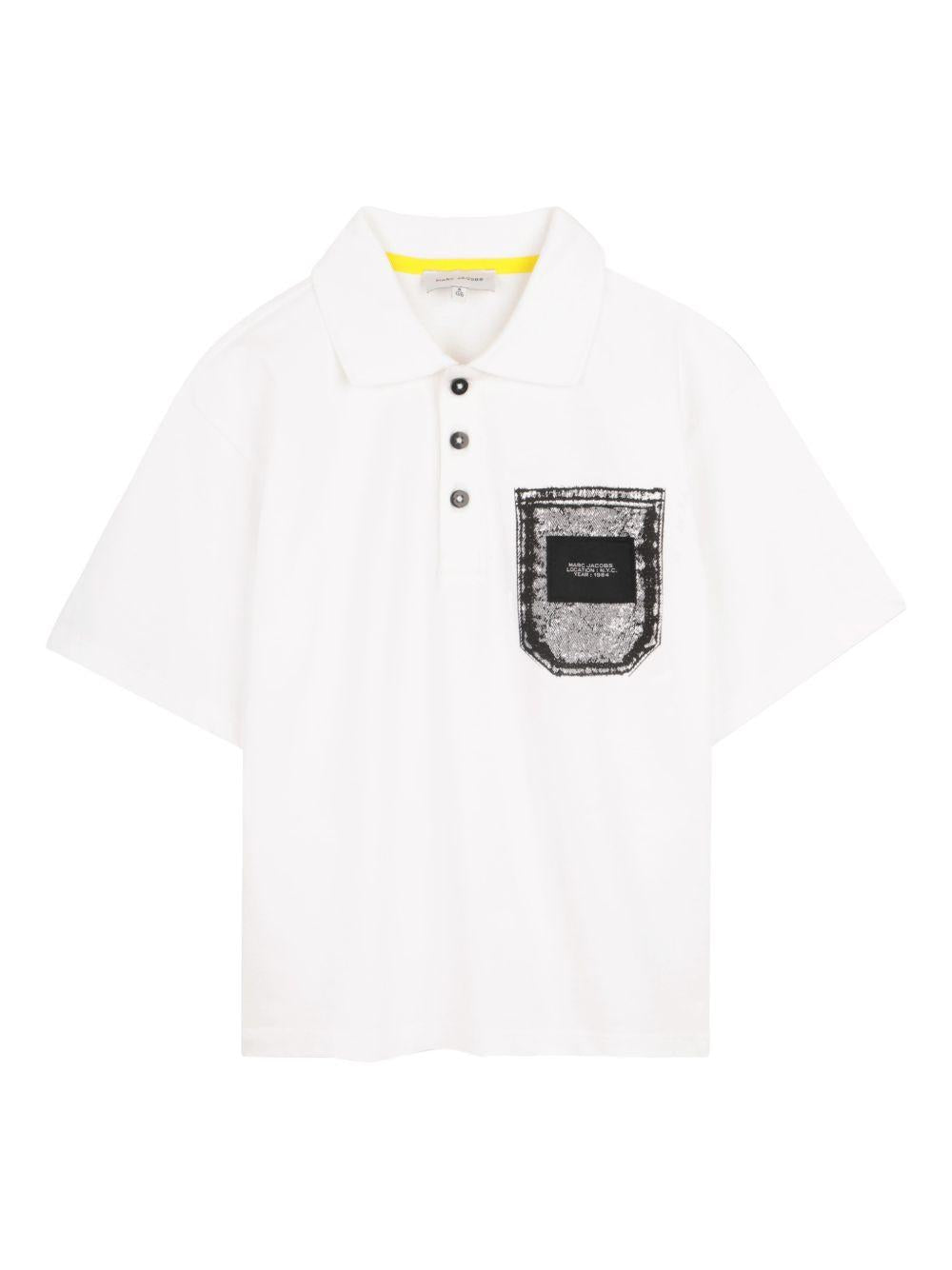 Polo in cotone con tasca stampata W60768 10P MARC JACOBS KIDS 