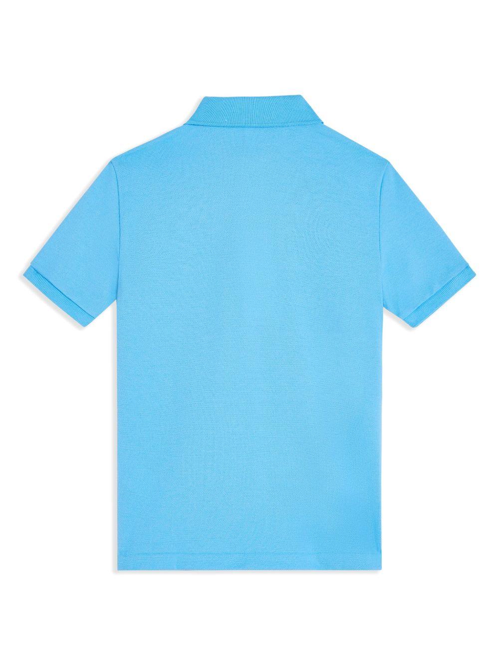 Polo azzurra mini logo ricamo PJ2909 IY3 LACOSTE KIDS 