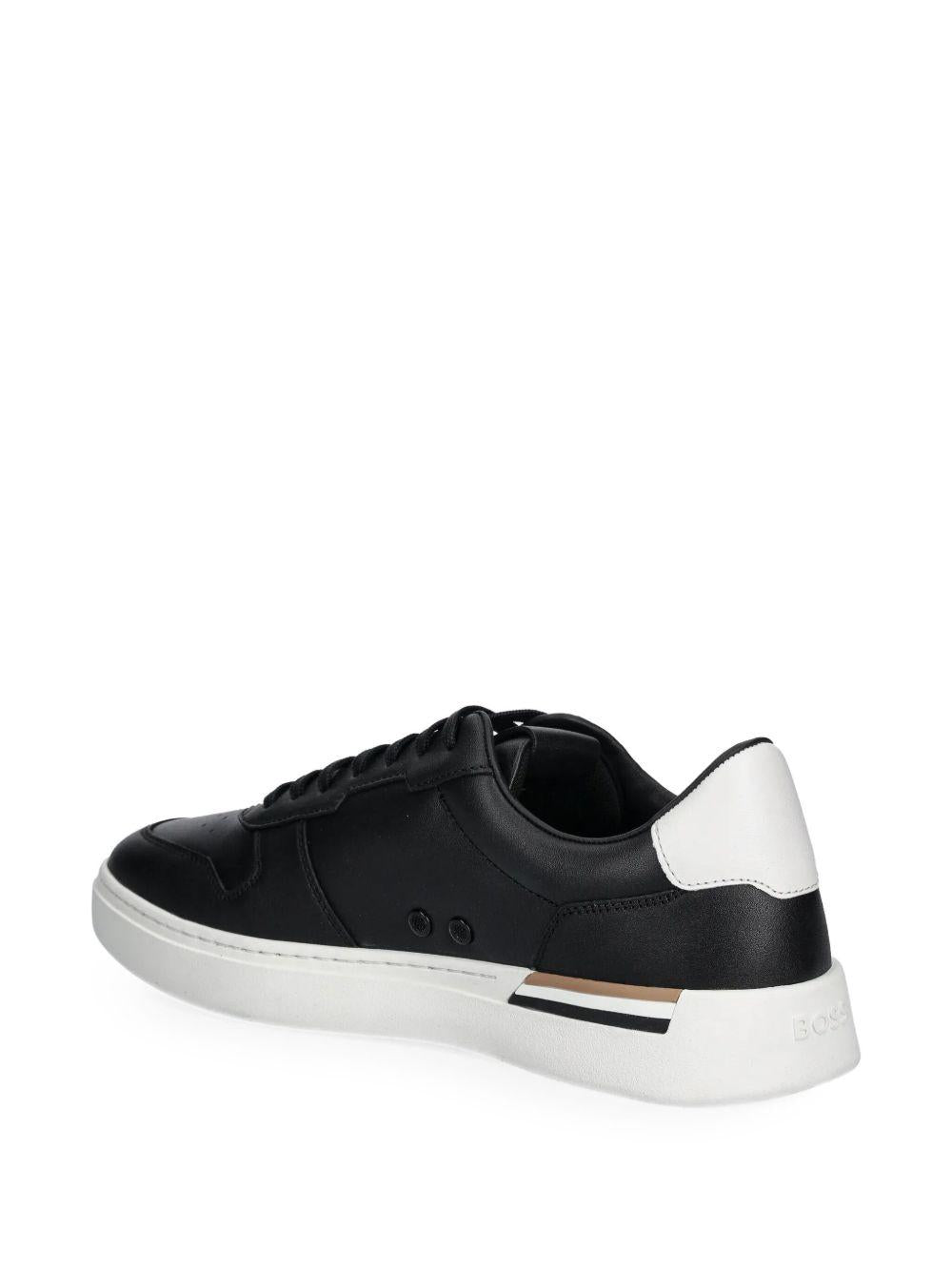 Sneakers Nere in Pelle con Logo Laterale 50542538 001 BOSS 
