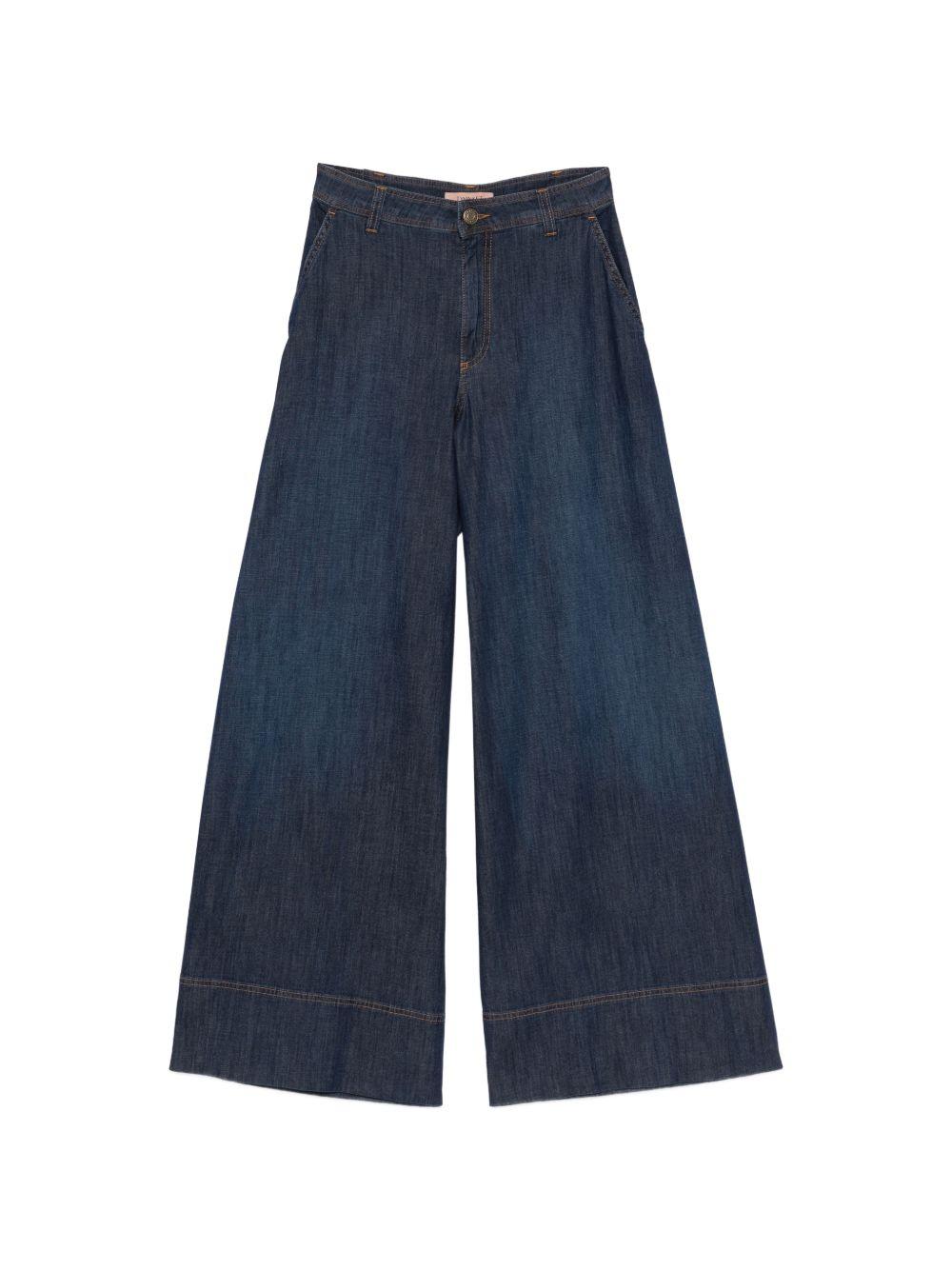 Pantaloni a palazzo in denim 261TP2671 01313 TWINSET 