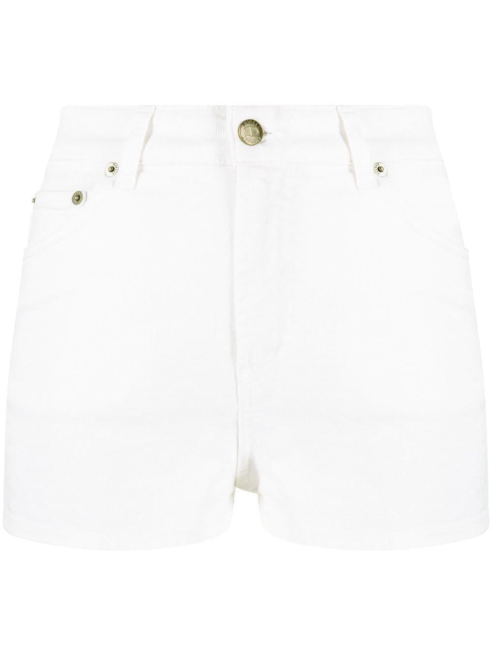 Short bianco ricamo logo floreale
