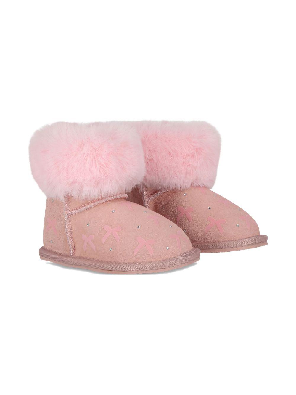 Stivali con Fiocco e Finiture in Pelliccia 83F0006702 091C MONNALISA KIDS 