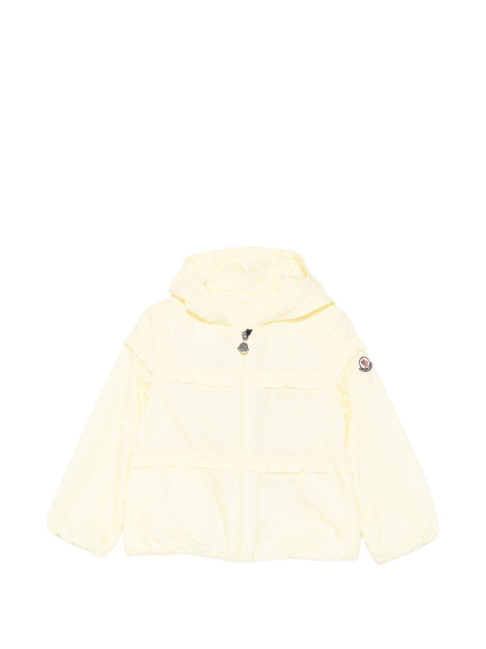 Piumino con cappuccio e dettaglio ruches L19511A0003153A5E 10V MONCLER KIDS 