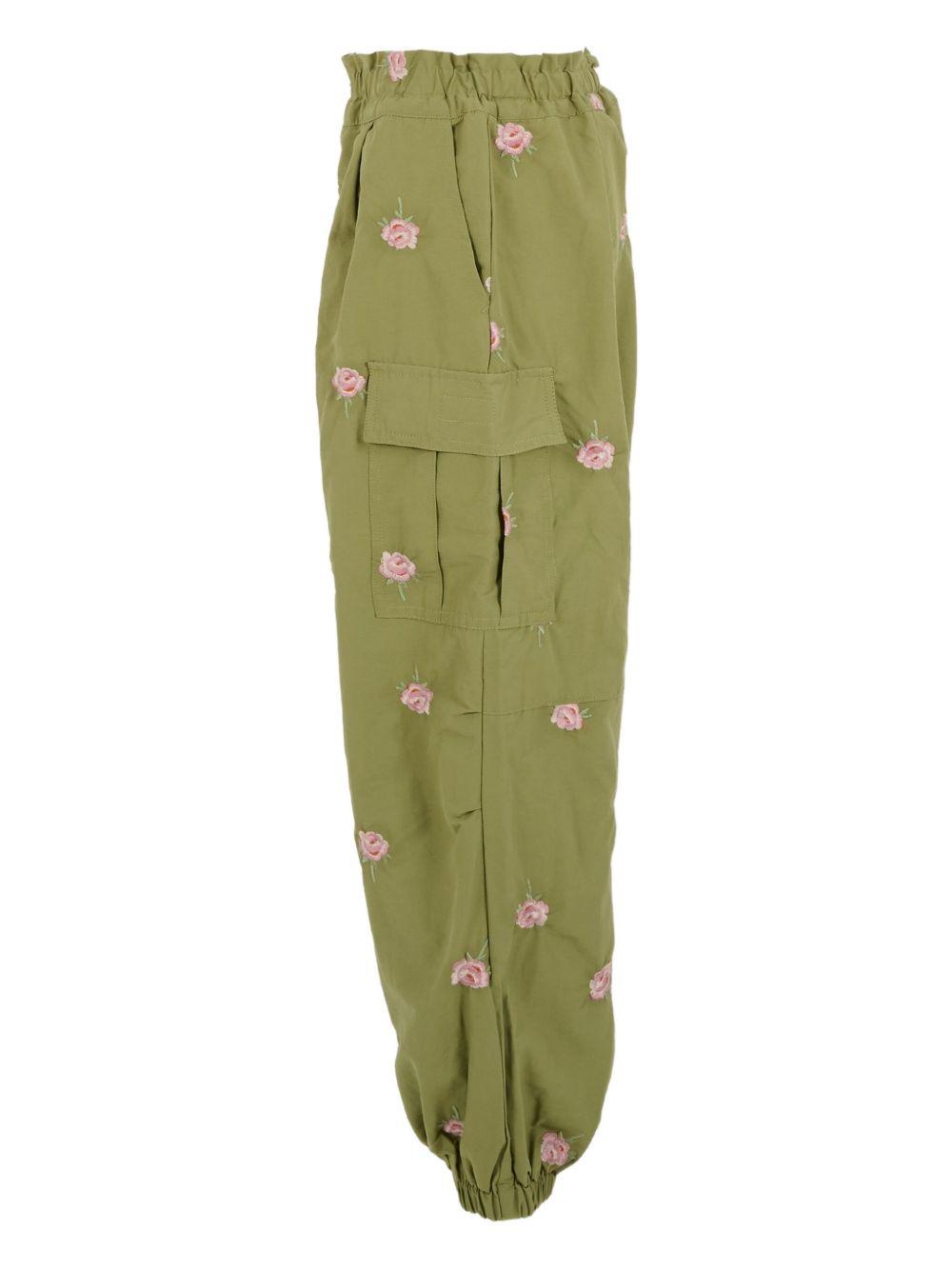 Pantaloni Cargo Verdi per Bambini con Ricamo a Rose TX6D20Z3054 727EM STELLA MCCARTNEY KIDS 