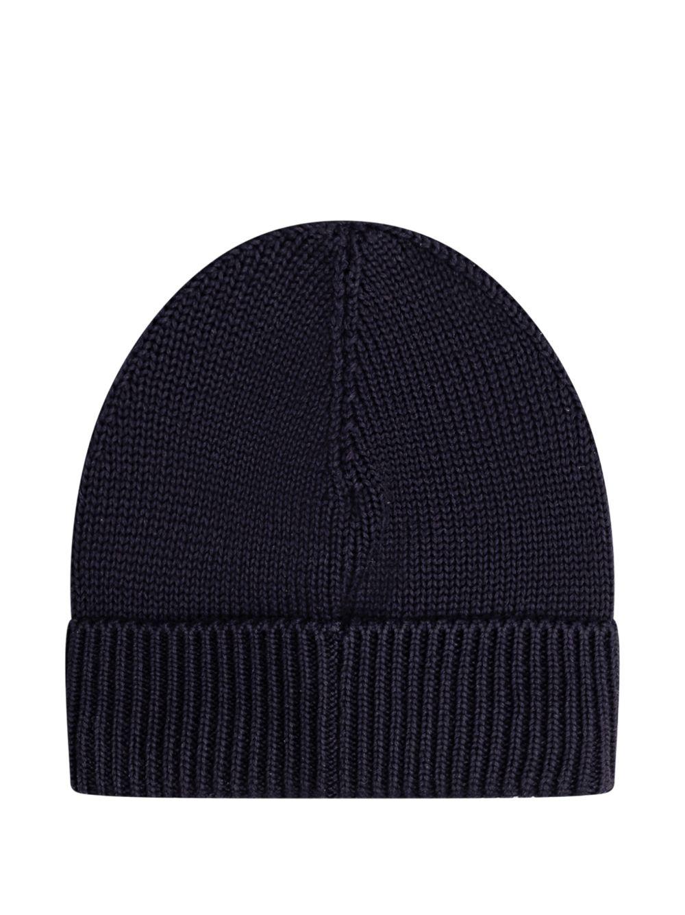 Berretto in lana a coste L19513B00006M2861 742 MONCLER KIDS 