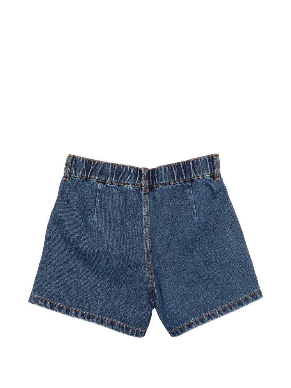 Shorts in denim a vita alta HDQ024L0E35 41104 MOSCHINO KIDS 