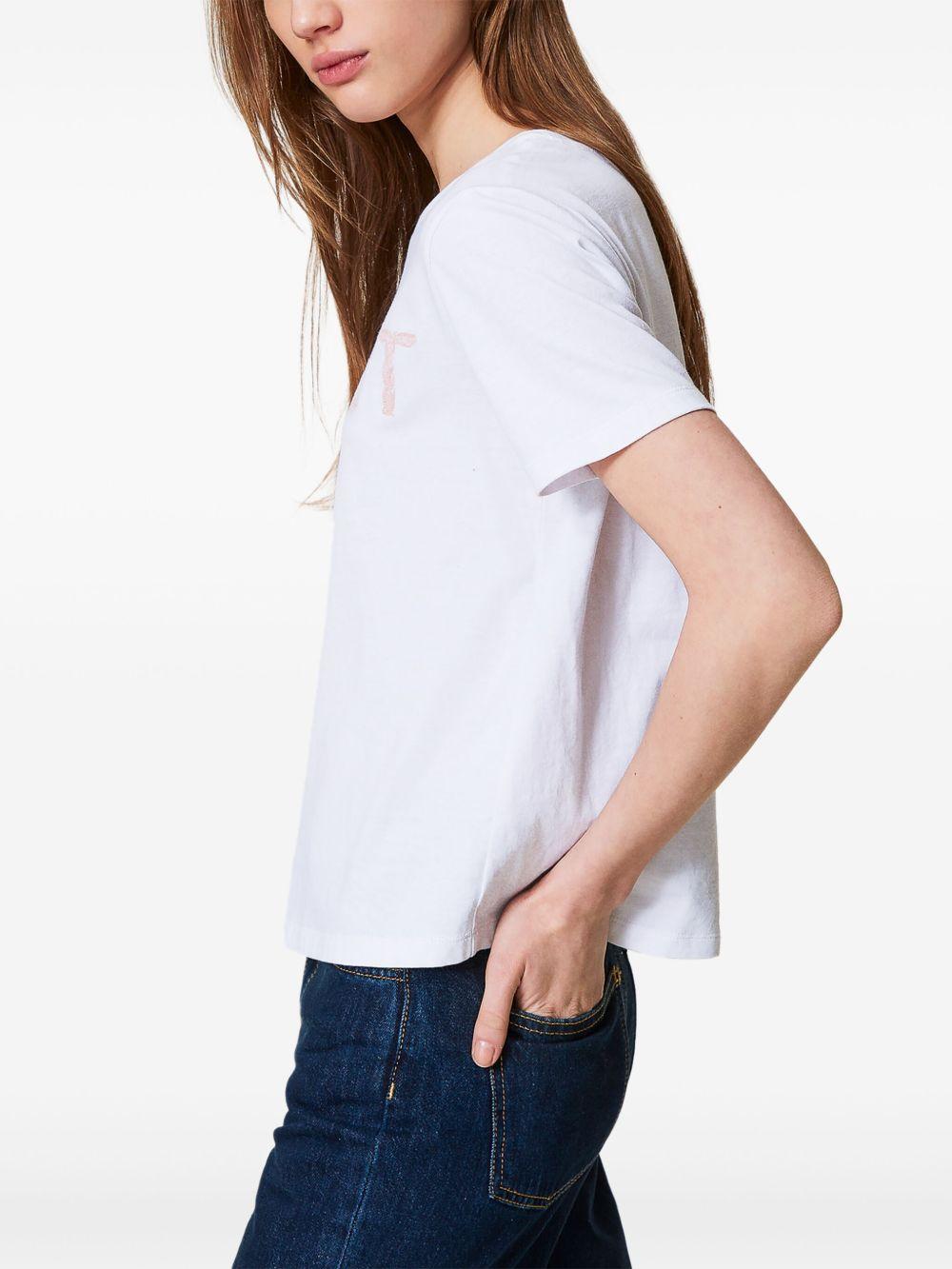 T-shirt bianca logo stampa