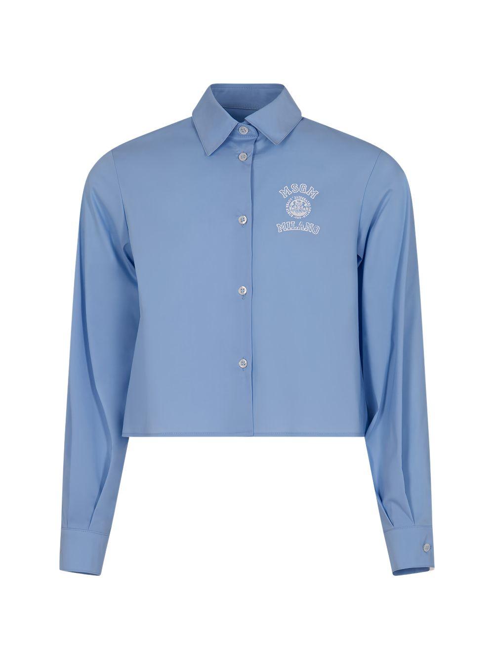 Camicia cropped con logo S6MSJGSI026 050 MSGM KIDS 