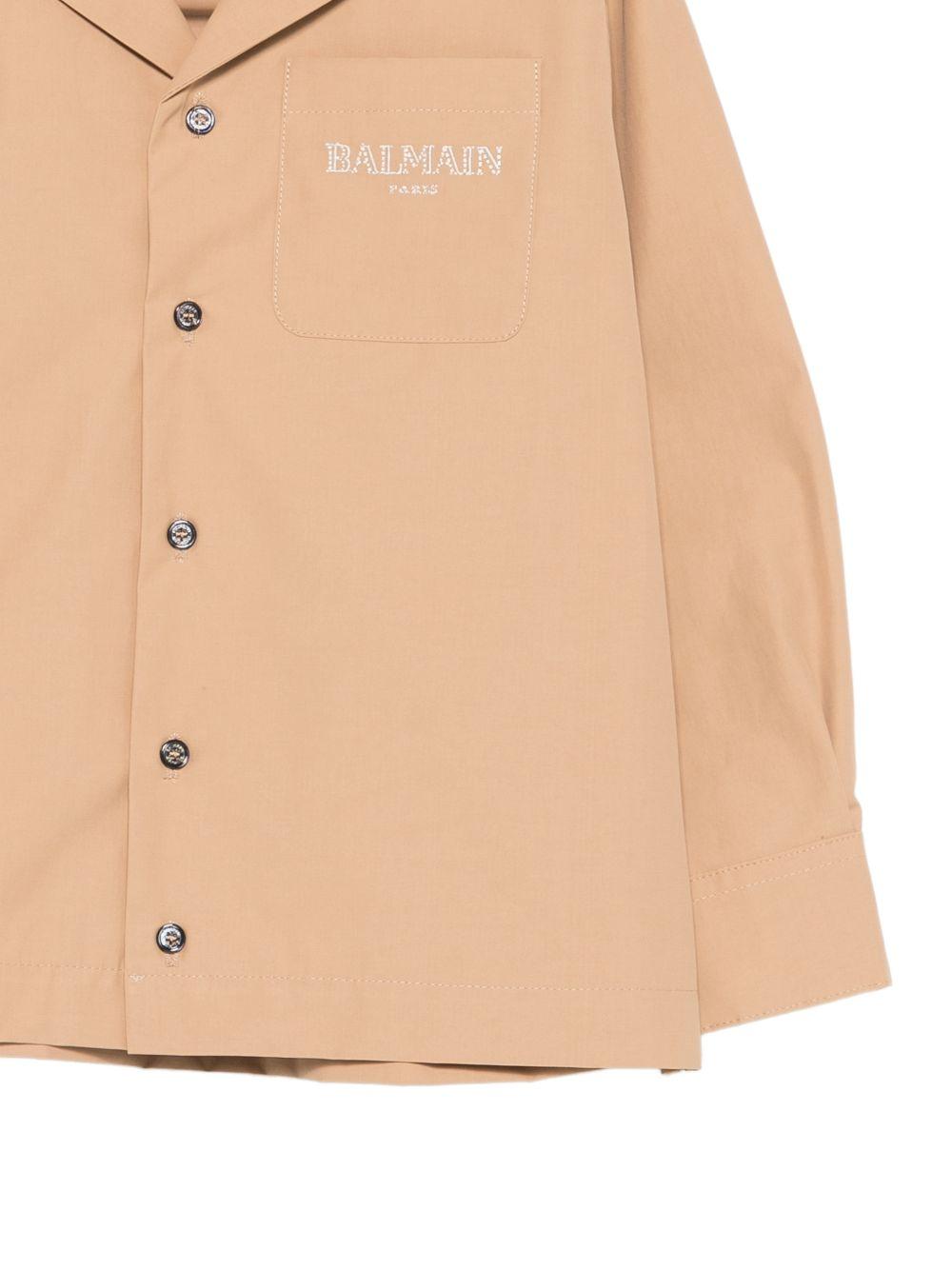 Camicia con colletto a revers BY2P90B0094 116 BALMAIN KIDS 