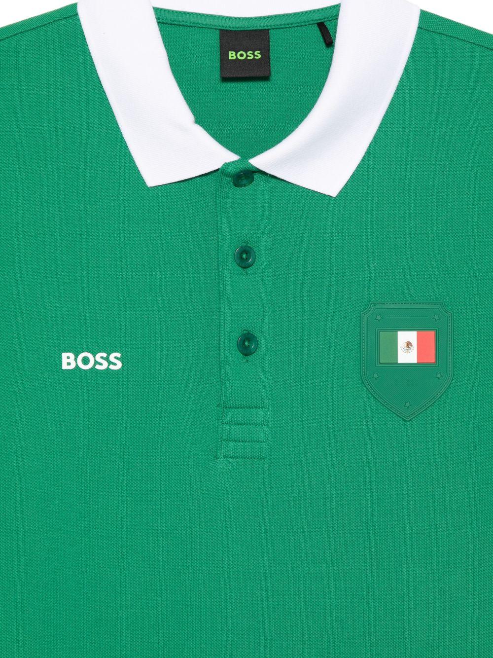Polo in cotone con colletto bianco 50559263 320 BOSS 