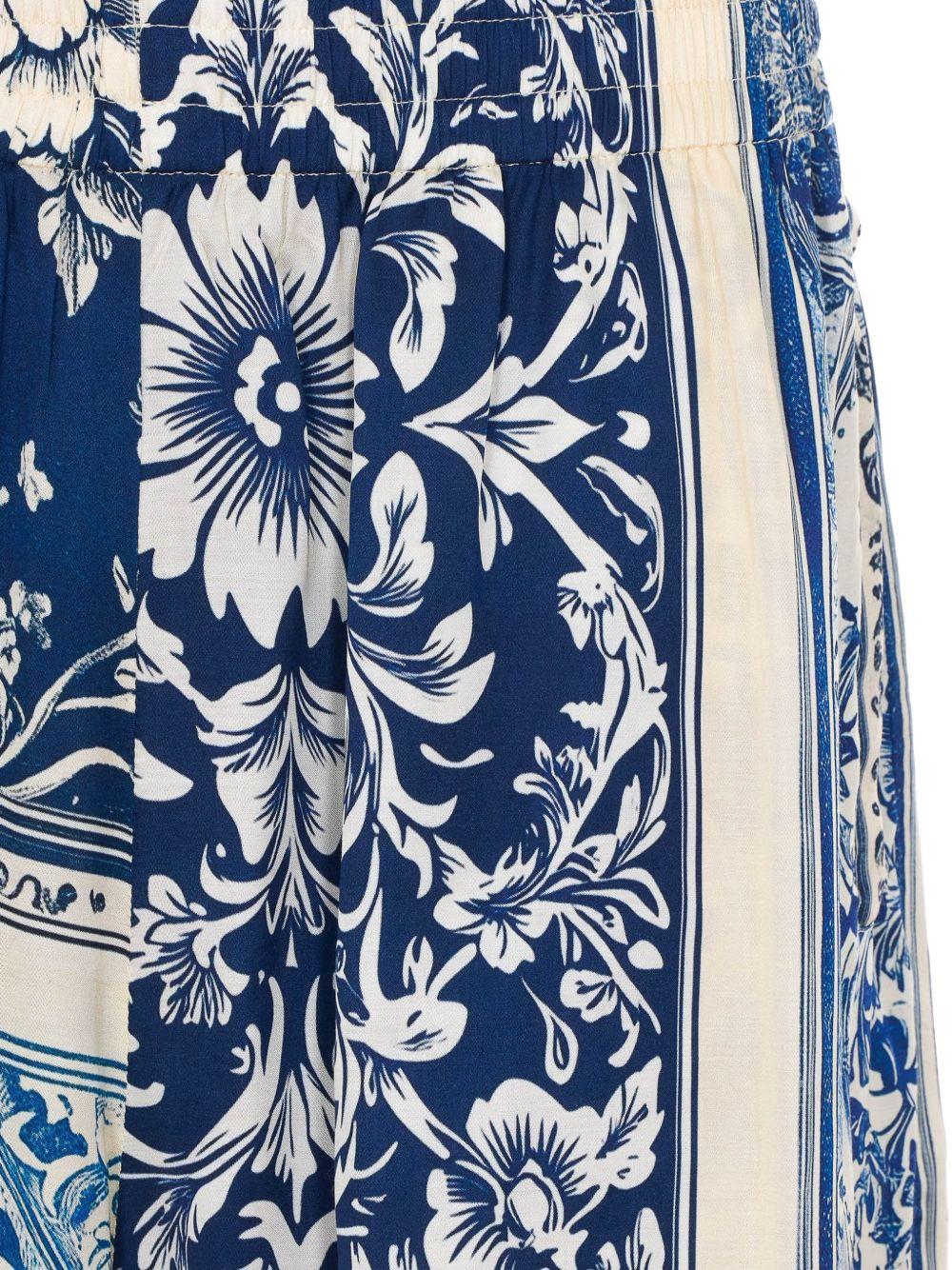 Bermuda in viscosa con stampa floreale NUS26363 A25 IH NOM UH NIT 