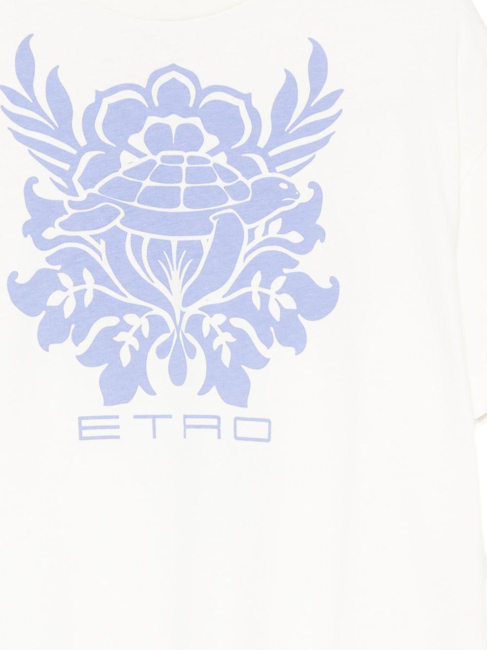 T-shirt in cotone con stampa grafica GY8P41Z3672 102AZ ETRO KIDS 