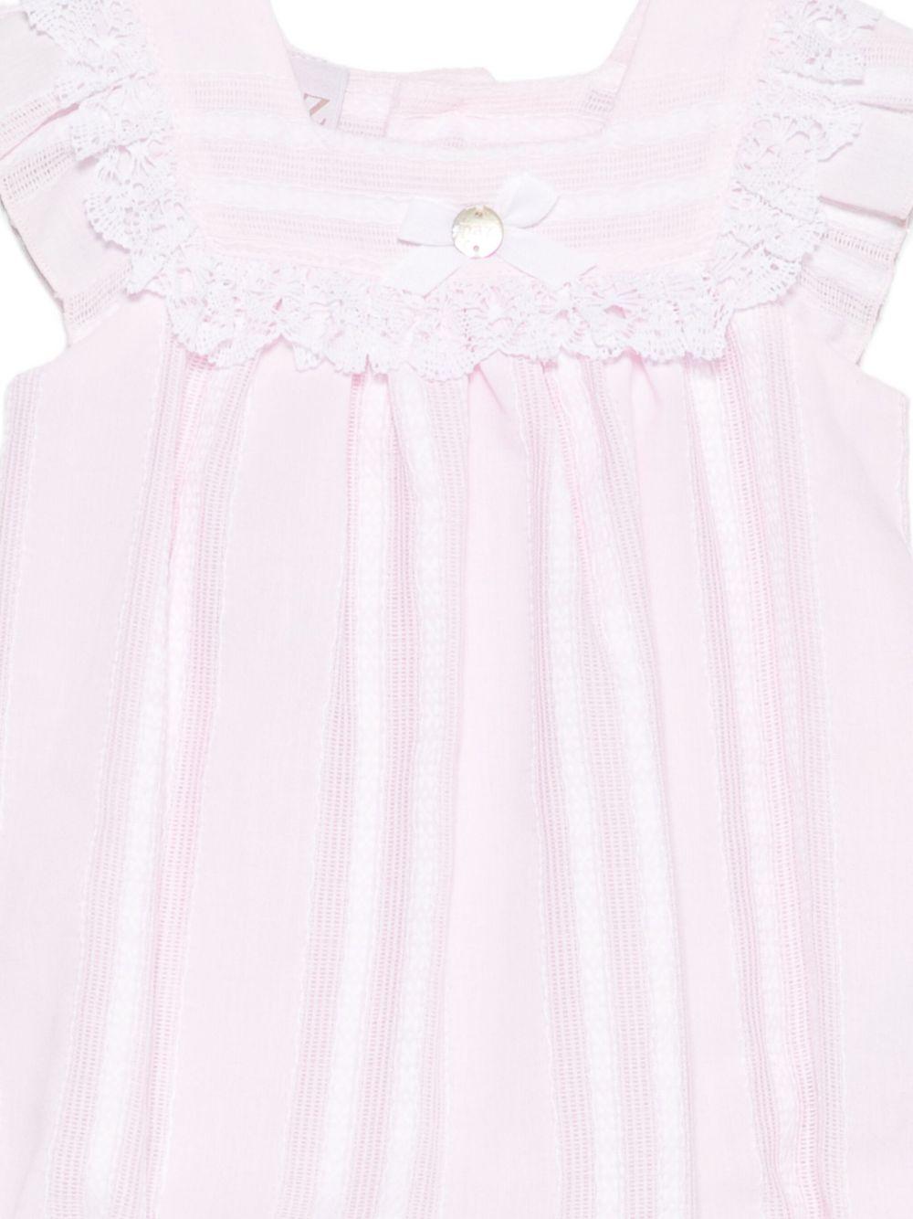 Abito neonata rosa in cotone e pizzo Paz Rodriguez 005151560 37T1700 PAZ RODRIGUEZ KIDS 