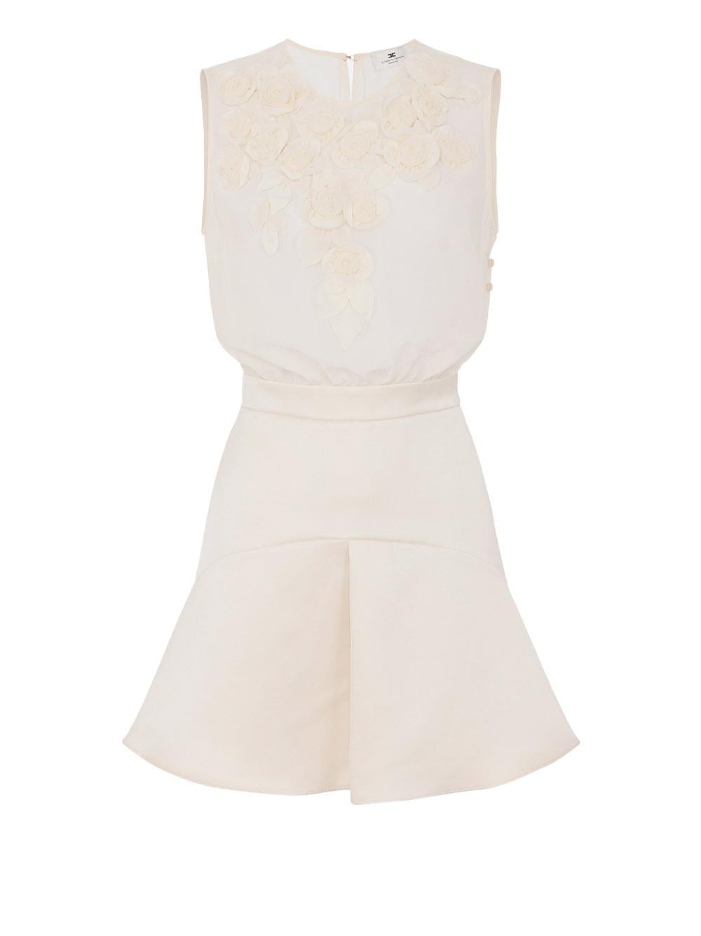 Abito in georgette e duchesse con rose ricamate AB77852E2 193 ELISABETTA FRANCHI 