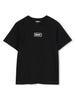 T-shirt nera mini logo centrale