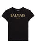 T-shirt nera big logo laminato