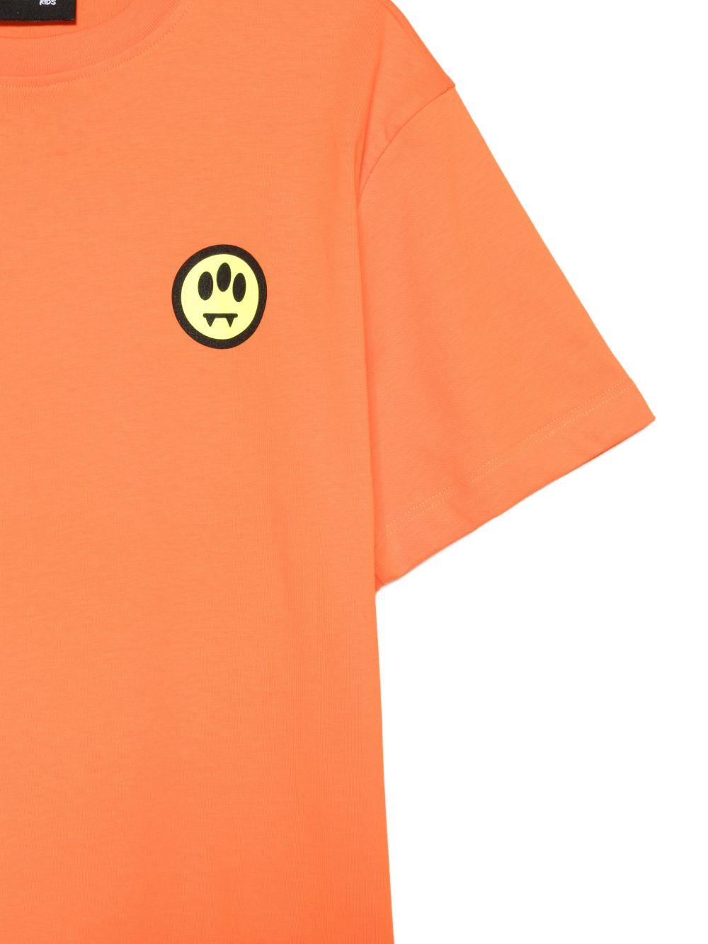 T-shirt in cotone con smiley patch S6BKJUTH006 BW315 BARROW KIDS 